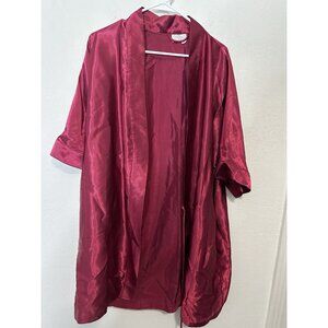 Vintage Go Softly Red Satin Mid Length Robe Size Medium